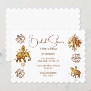 Invitation Une mariée d'éléphant indien en hindi