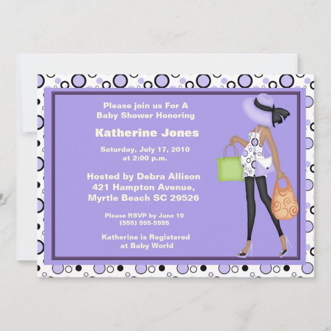 Invitation Une mère afro-américaine Baby shower sur invitatio (Devant)
