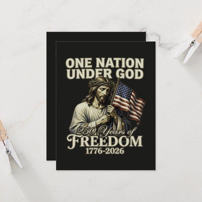 Invitation Une nation sous Dieu 250 ans de bénédictions (Devant/Arrière en situation)