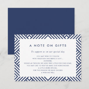 Invitation UNE NOTE SUR CADEAUX simple moderne geo marine mot