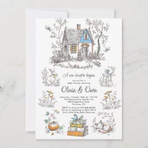Invitation Une nouvelle étape commence Shower bébé Cottagecor