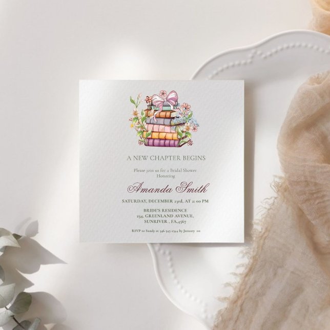 Invitation Une nouvelle Fête des mariées de livre de chapitre (Créateur téléchargé)