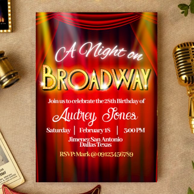 Invitation Une nuit à Broadway (A Night on Broadway Invitation)