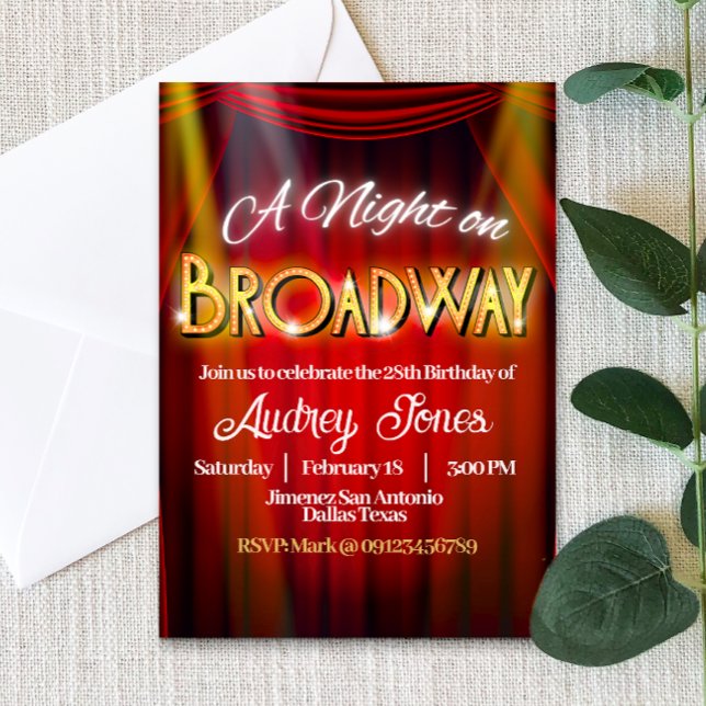 Invitation Une nuit à Broadway (A Night in Broadway Invitation)
