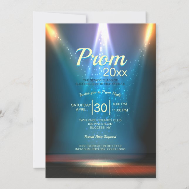 Invitation Une nuit pour se souvenir du bal de fin d'année  (Devant)