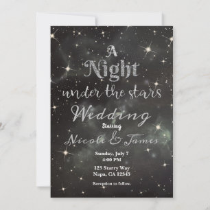 Invitation Une Nuit Sous les Étoiles Ciel Nocturne de Mariage