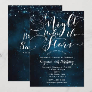 Invitation UNE NUIT SOUS LES ÉTOILES Starry Blue Skies