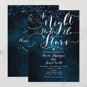 Invitation UNE NUIT SOUS LES ÉTOILES Starry Blue Skies Mariag