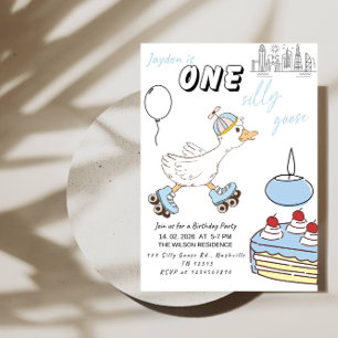 Invitation UNE Oie Ridicule – Fête d'anniversaire de 1 an pou