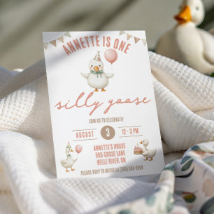 Invitation Une oie sotte, première fête d'anniversaire