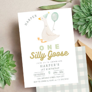 Invitation Une oie stupide Genre Neutre 1er Anniversaire