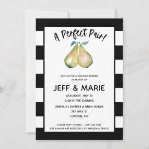 Invitation Une Paire Parfaite !  Fête des mariées moderne des