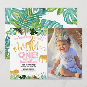 Invitation Une partie sauvage d'animaux de jungle