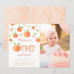 Invitation Une Pêche Douce Premier anniversaire