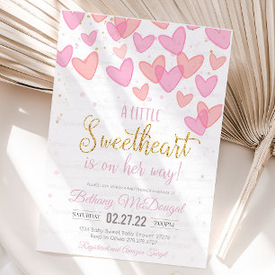Invitation Une petite amoureuse bébé Valentine arrive