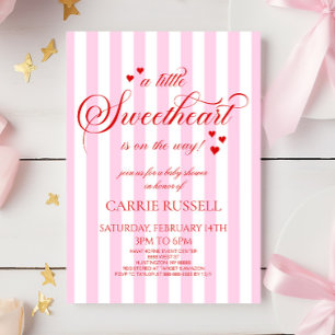 Invitation Une petite amoureuse coeurs roses rouges Baby Show