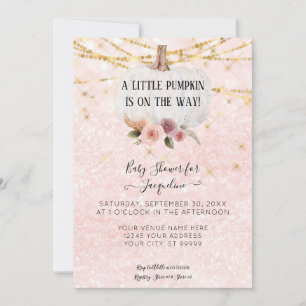 Invitation Une Petite Aquarelle Citrouille Florale Éclairage