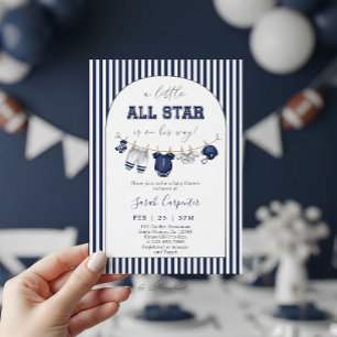 Invitation Une petite Baby Shower de football All Star