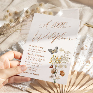 Invitation Une petite baby shower élégante avec des fleurs sa