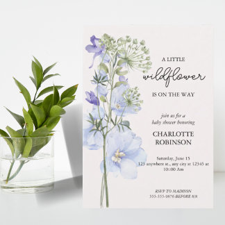 Invitation Une petite baby shower élégante pour une petite fl