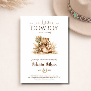 Invitation Une petite baby shower Far West cow-boy