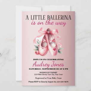 Invitation Une petite ballerine est en route Baby Shower