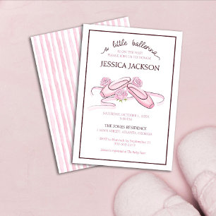 Invitation Une petite ballerine est en route Chaussures de ba
