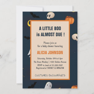 Invitation Une petite boo est presque due à une baby shower H