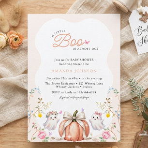 Invitation Une petite boo mignonne Fête Prénatale Rose d'Octo