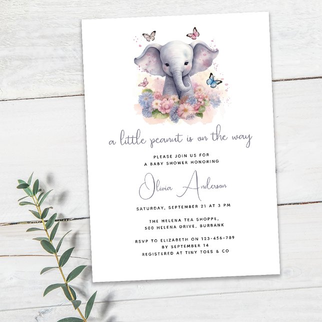 Invitation Une petite cacahuète se trouve sur le Baby shower  (Créateur téléchargé)