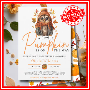 Invitation Une petite citrouille automne automne MIGNON CHOUE