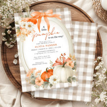 Une petite citrouille automne bébé shower orange