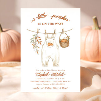 Invitation Une petite citrouille Baby Shower pour bébé de gen
