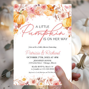 Invitation Une petite citrouille est en route Baby Shower