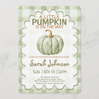 Invitation Une petite citrouille est en route Baby Shower Ver