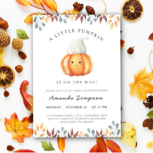 Invitation Une petite citrouille est en route Fête de bébé d'