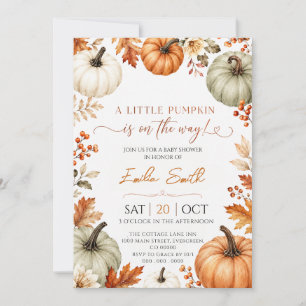 Invitation Une petite citrouille est en route Fête pour baby
