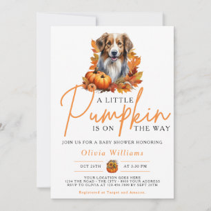 Invitation Une petite citrouille Fête prénatale d'automne DOG