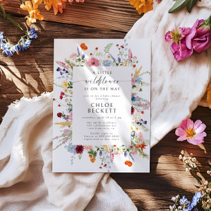 Invitation Une petite couleur de fleur sauvage pour la baby s