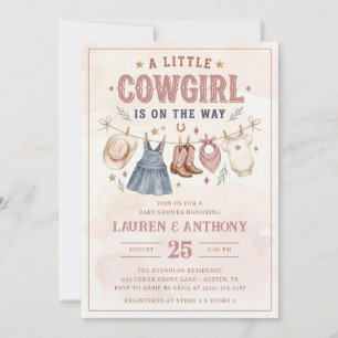 Invitation Une Petite Cowgirl Est En Route Fille Baby Shower