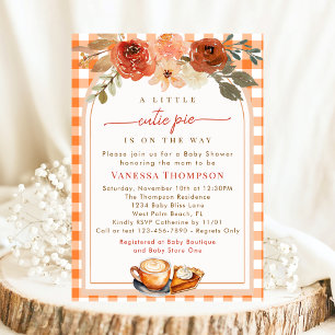 Invitation Une Petite Cutie Pie Floral Automne Baby shower À 