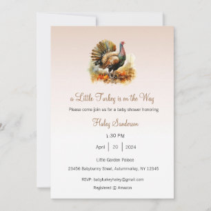 Invitation Une petite dinde arrive Invitation, Merci