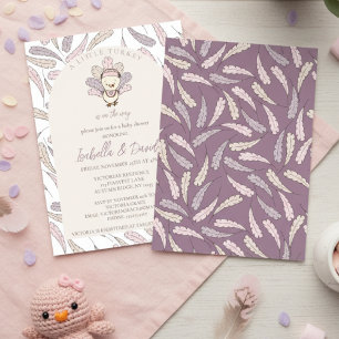 Invitation Une petite dinde est en route Fête prénatale bébé 