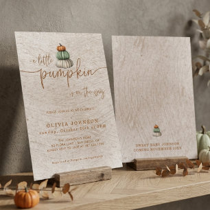 Invitation Une petite douche de bébé citrouille d'automne   N