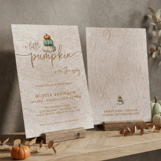 Invitation Une petite douche de bébé citrouille d'automne | N