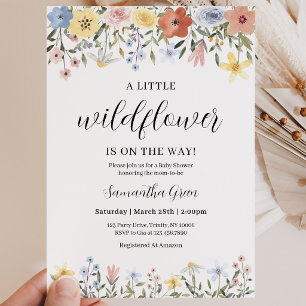 Invitation Une petite douche de bébé Fleur Sauvage