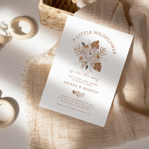 Invitation Une Petite Douche Fleur sauvage En Terracotta fonc