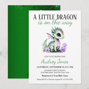 Invitation Une petite dragonne arrive Baby Shower