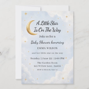Invitation Une Petite Étoile Est En Route Fête Prénatale Céle