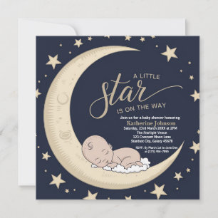 Invitation Une petite étoile est sur le chemin, Baby shower c